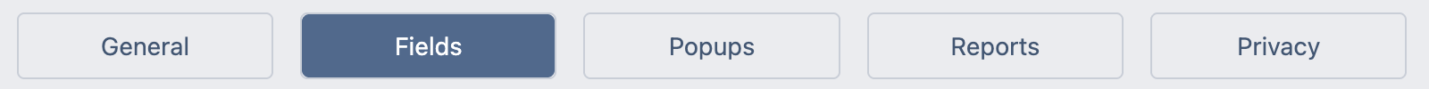 Database settings tab navigation